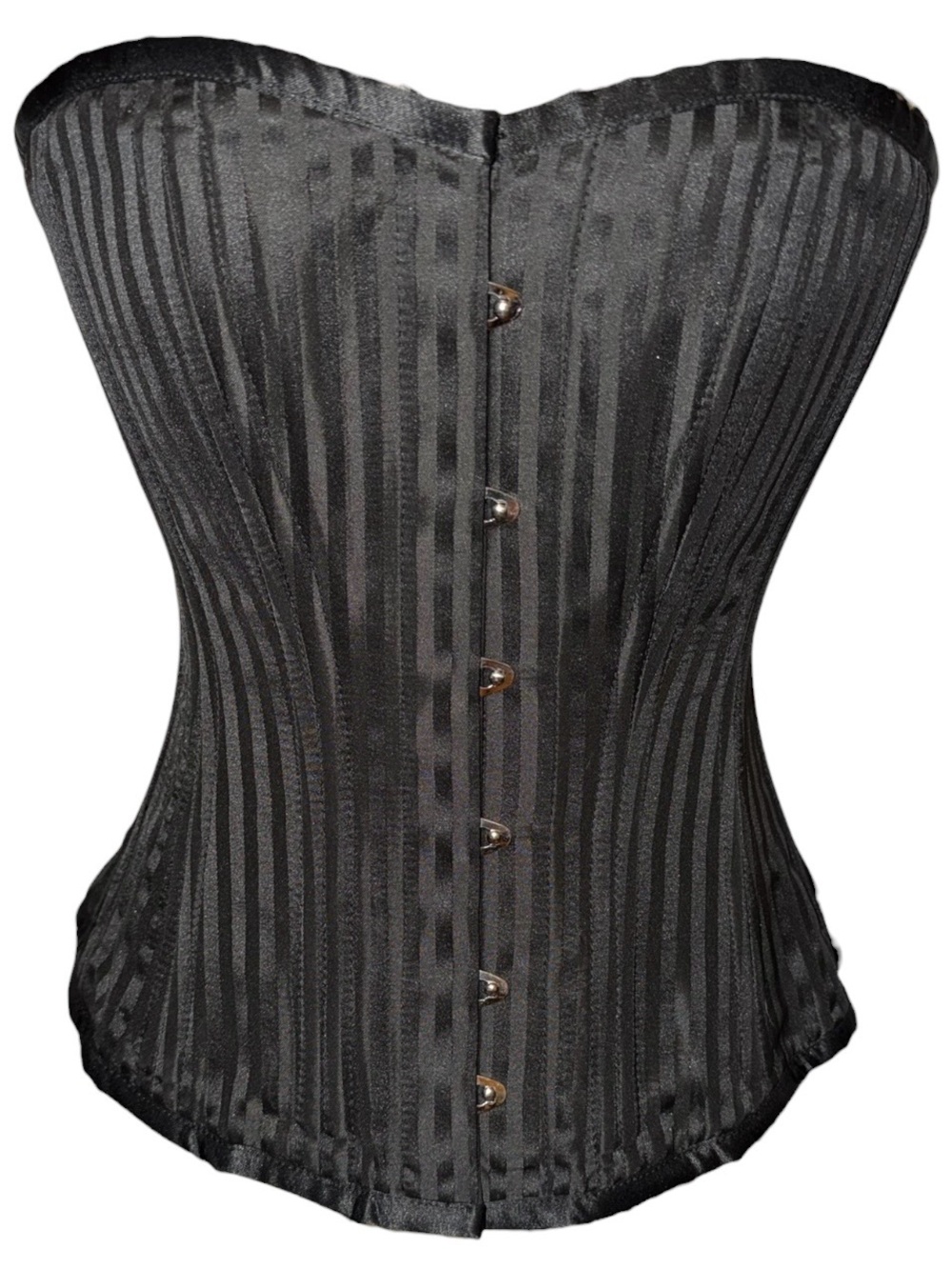Black Striped Jacquard Over Bust Steel Boned Waist Trainer Corset